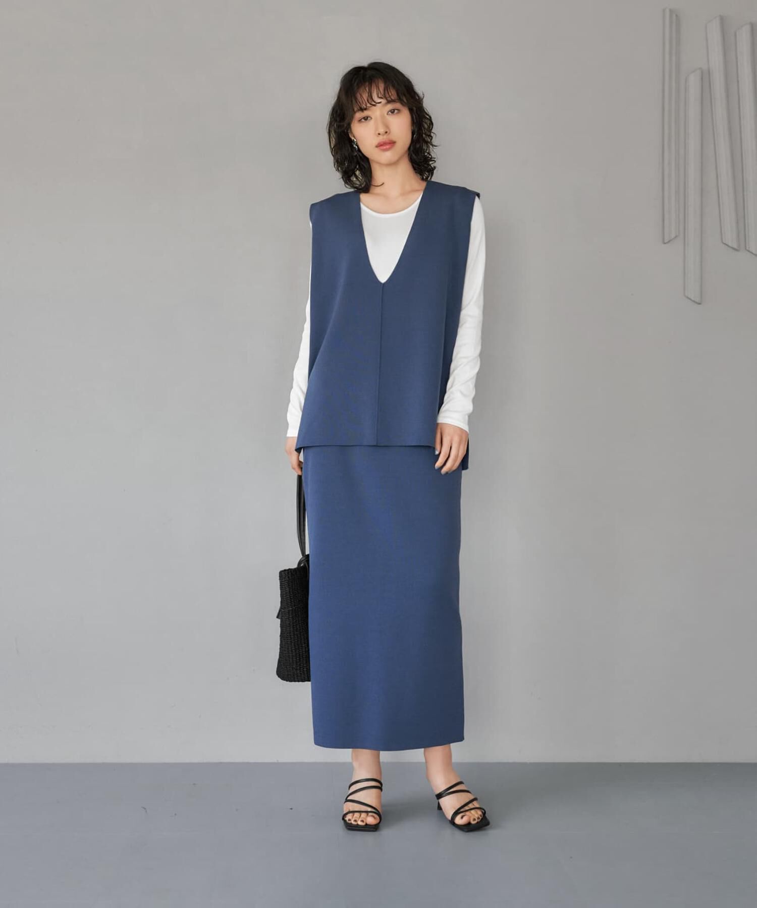 STYLE DELI「首開きベーシックリブトップス」|Tシャツ・カットソー|