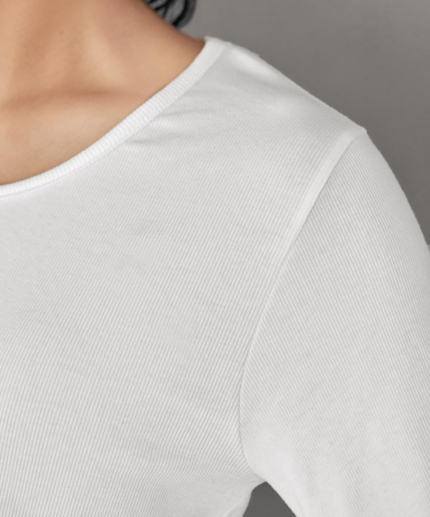 STYLE DELI「首開きベーシックリブトップス」|Tシャツ・カットソー|