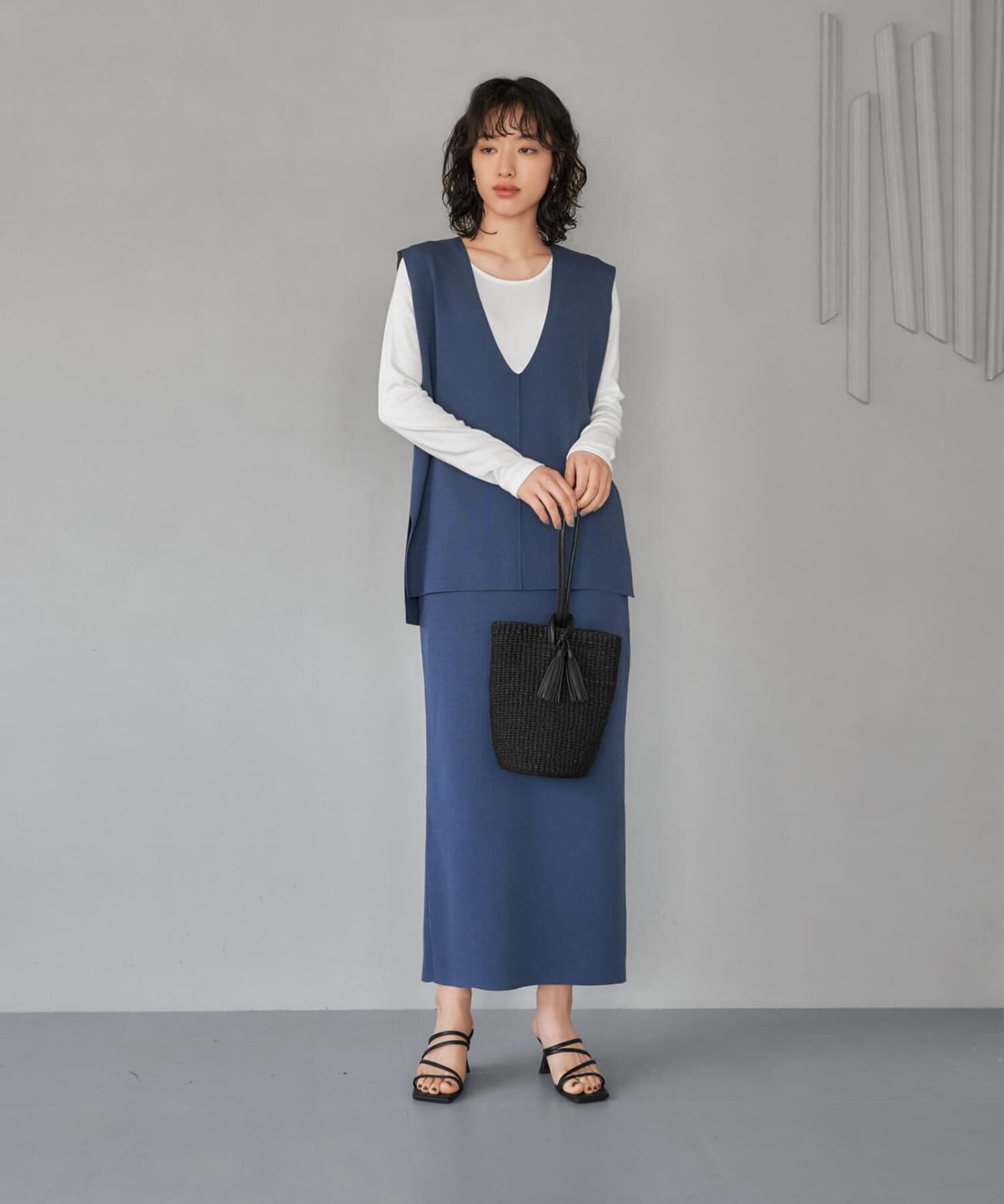 STYLE DELI「首開きベーシックリブトップス」|Tシャツ・カットソー|