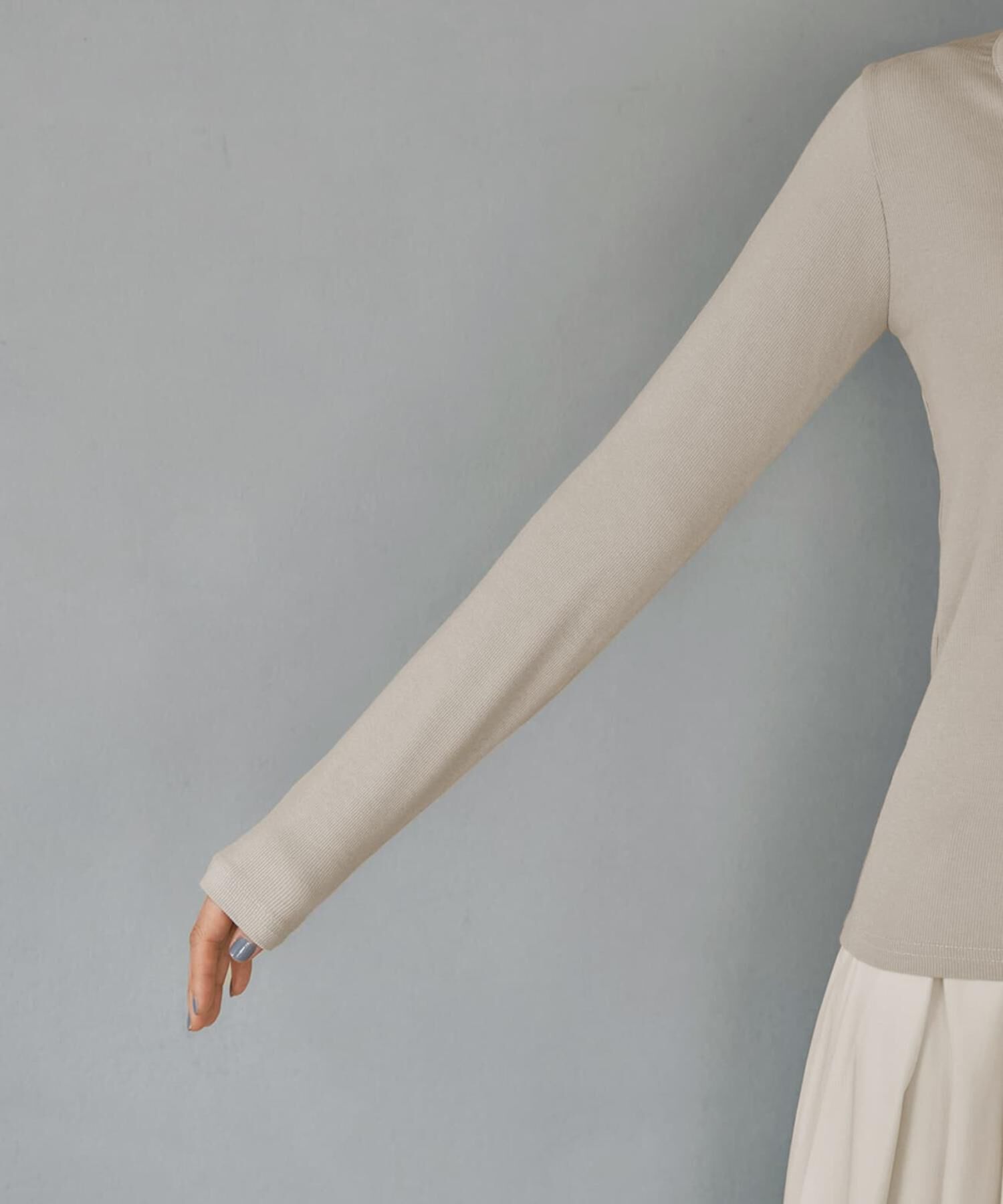 STYLE DELI「首開きベーシックリブトップス」|Tシャツ・カットソー|