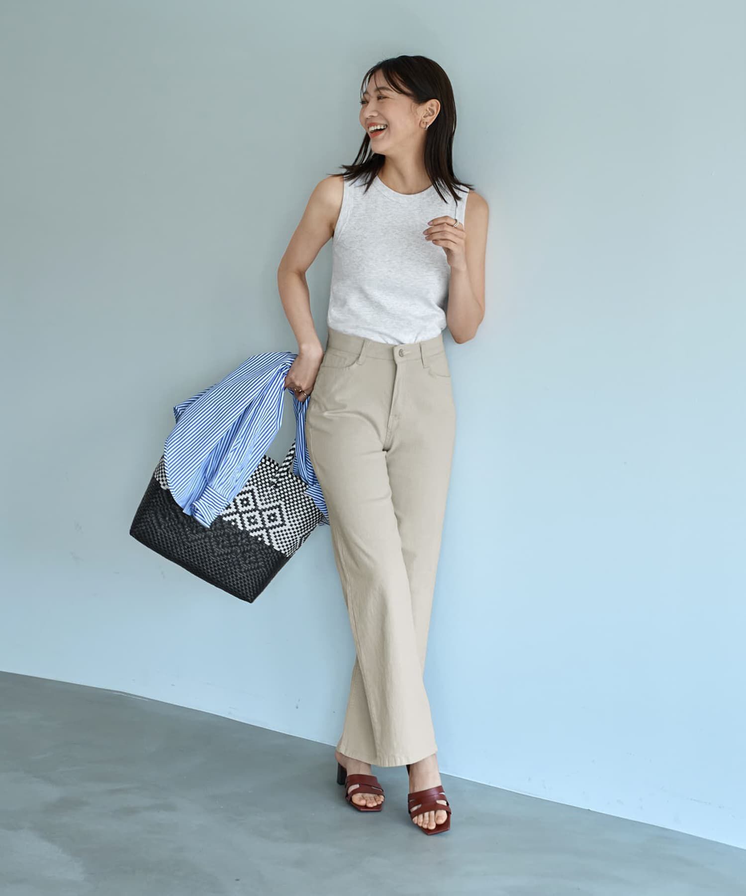 STYLE DELI「デコルテが見えすぎないリブタンクトップ」|タンクトップ|