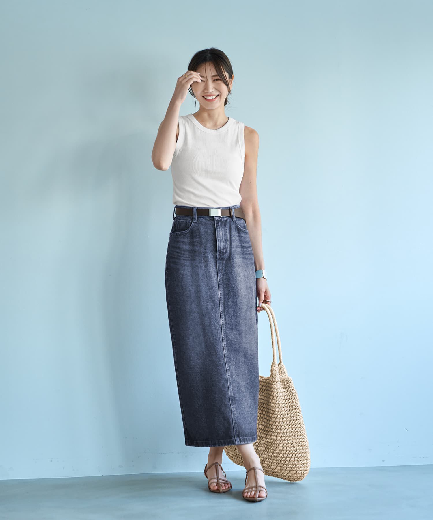 STYLE DELI「デコルテが見えすぎないリブタンクトップ」|タンクトップ|