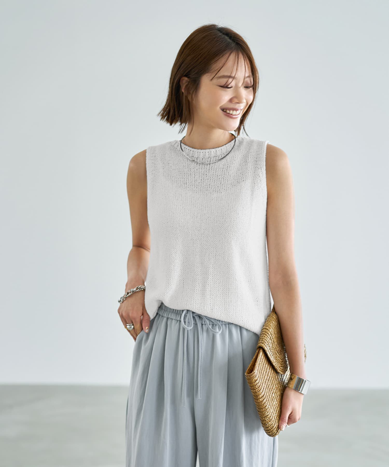 STYLE DELI「エフォートレス落ち感ニットタンクトップ」|ニット・セーター|アイボリー