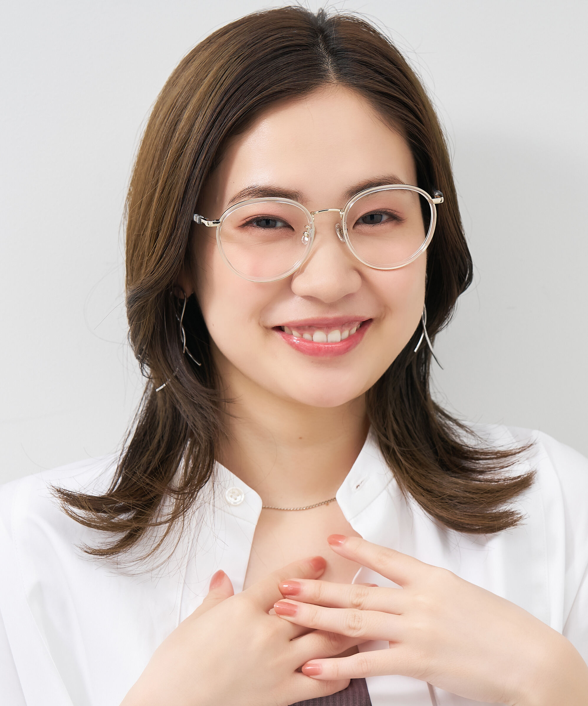  「[中顔面短縮みえメガネ]ボストン型 メガネ｜大きめサイズ 小顔効果 メタルフレーム レンズ交換券付」|メガネ|