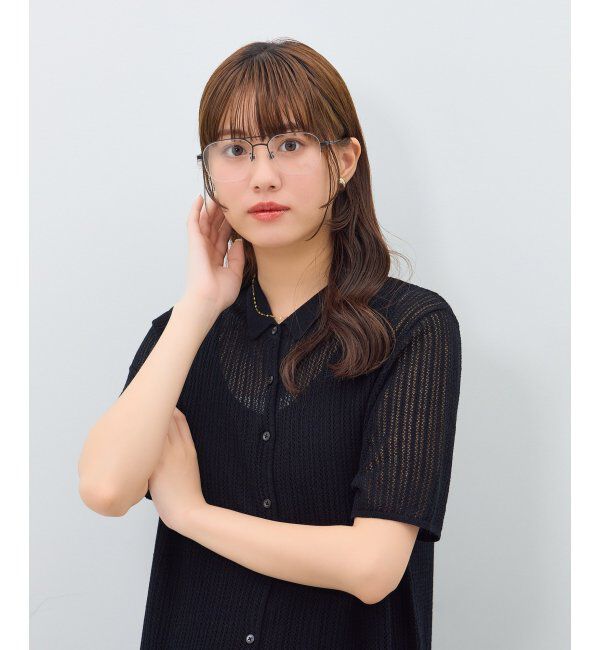  「ウェリントン型 メガネ | ダブルブリッジ メタル 伊達メガネ ユニセックス TRAD レンズ交換券付」|メガネ|ブラック系その他