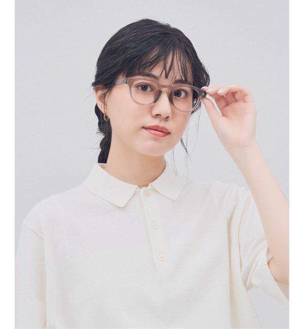  「ウェリントン型 メガネ｜軽量素材｜ボスリントン｜伊達メガネ|ユニセックス 小顔効果  レンズ交換券付」|メガネ|薄グレー