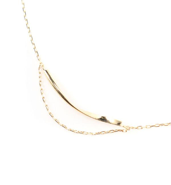 JUPITER「【K18】ゴールドラインバーネックレス/金属アレルギー対応<全長約39.5cm(調節した時の長さ36㎝)>」|ネックレス|