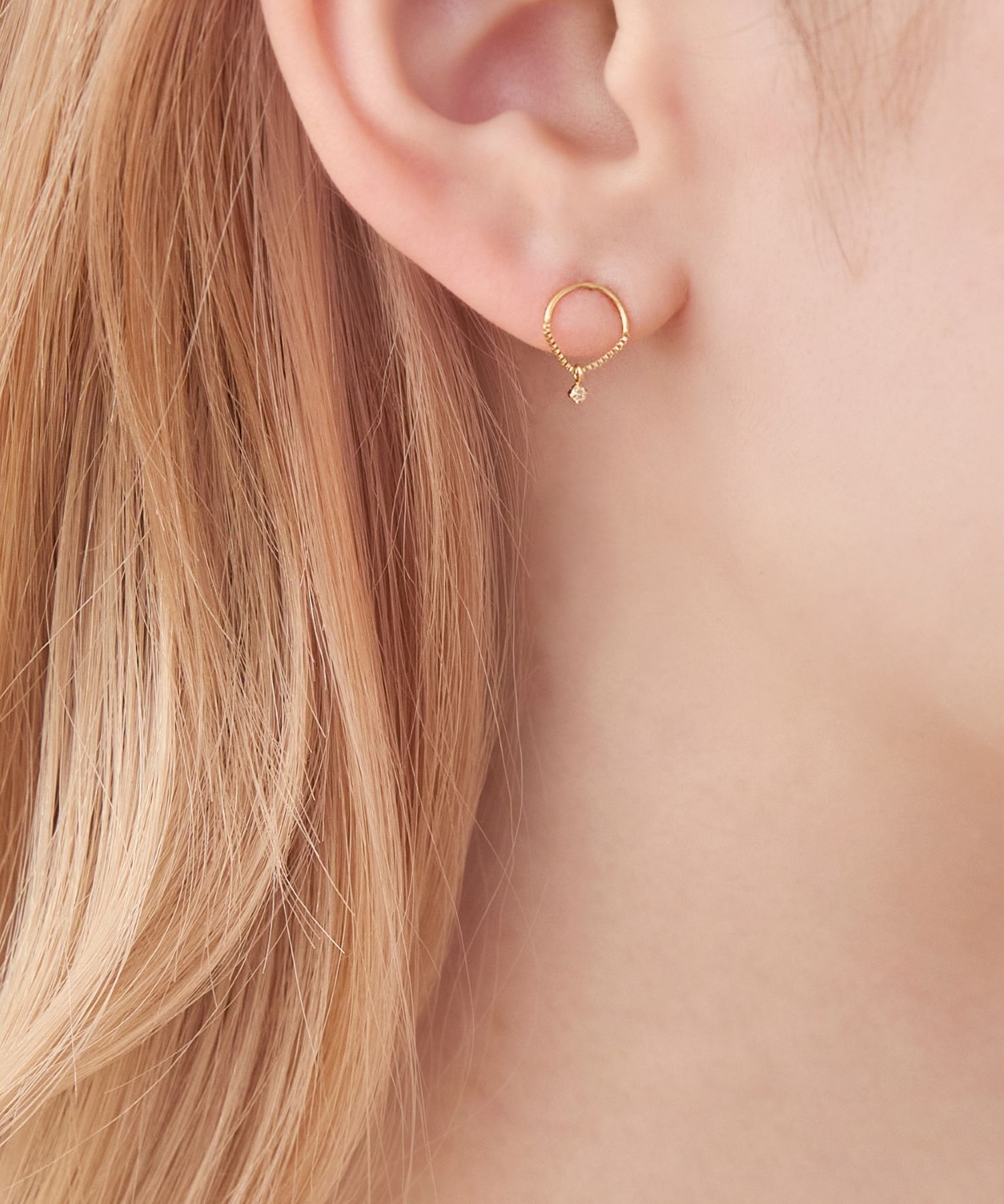 Phoebe「【K10】ペンデュラムダイヤモンドピアス／BOX付き」|ピアス|