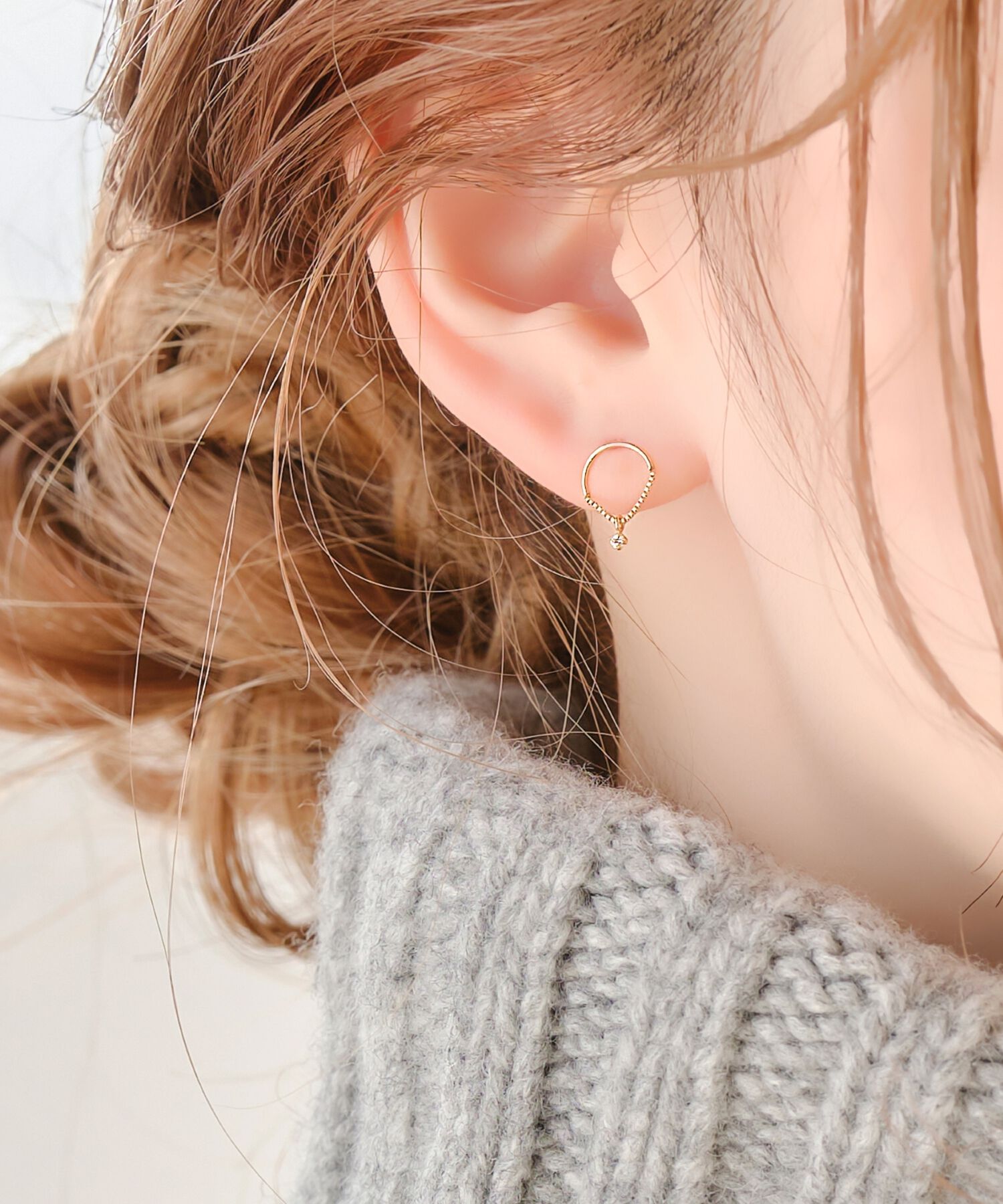 Phoebe「【K10】ペンデュラムダイヤモンドピアス／BOX付き」|ピアス|