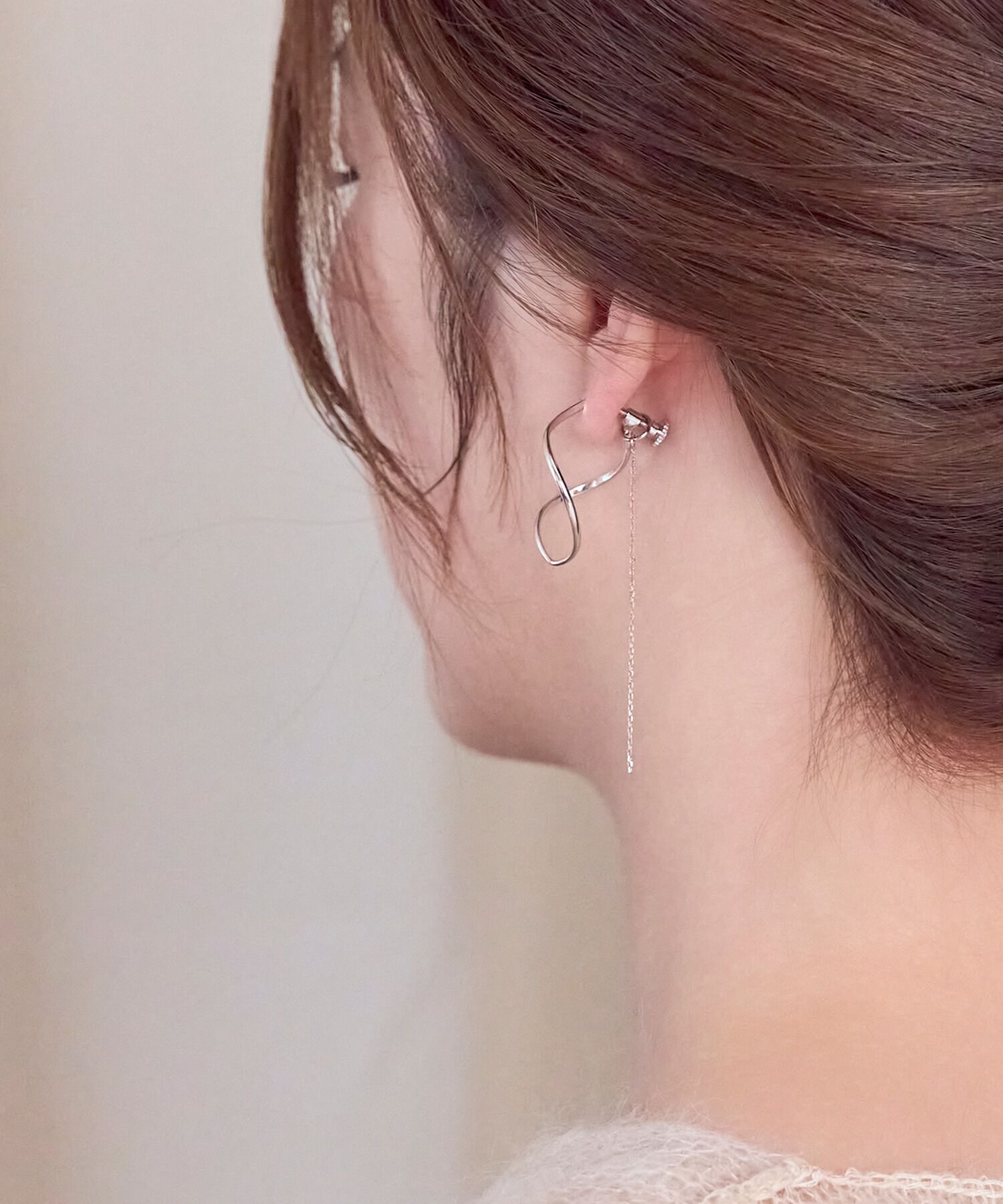 Phoebe「2wayグレースツイストラインイヤリング　シルバー」|イヤリング|