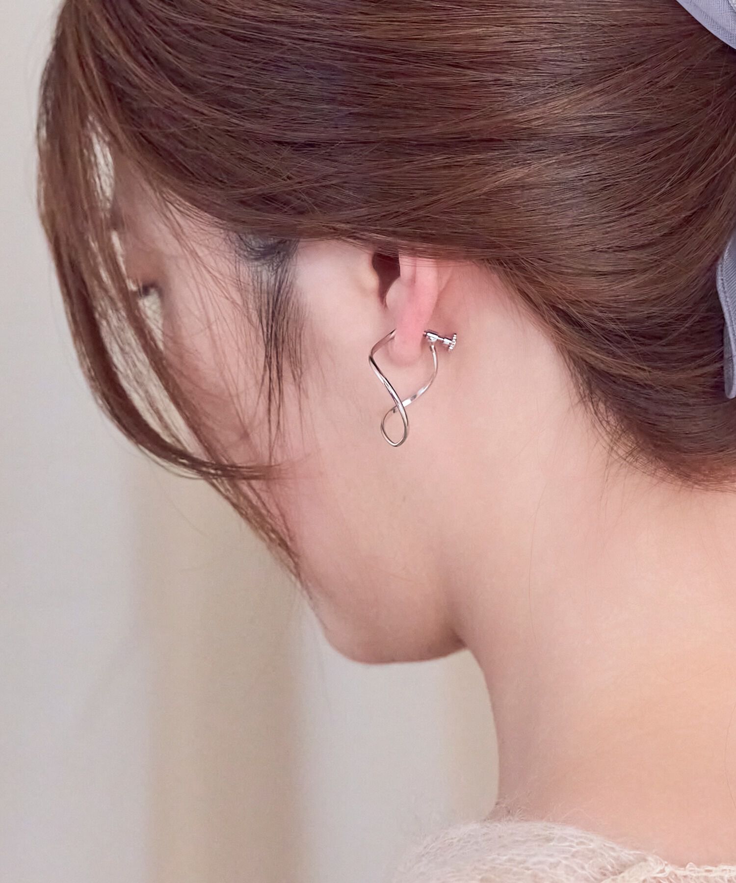 Phoebe「2wayグレースツイストラインイヤリング　シルバー」|イヤリング|
