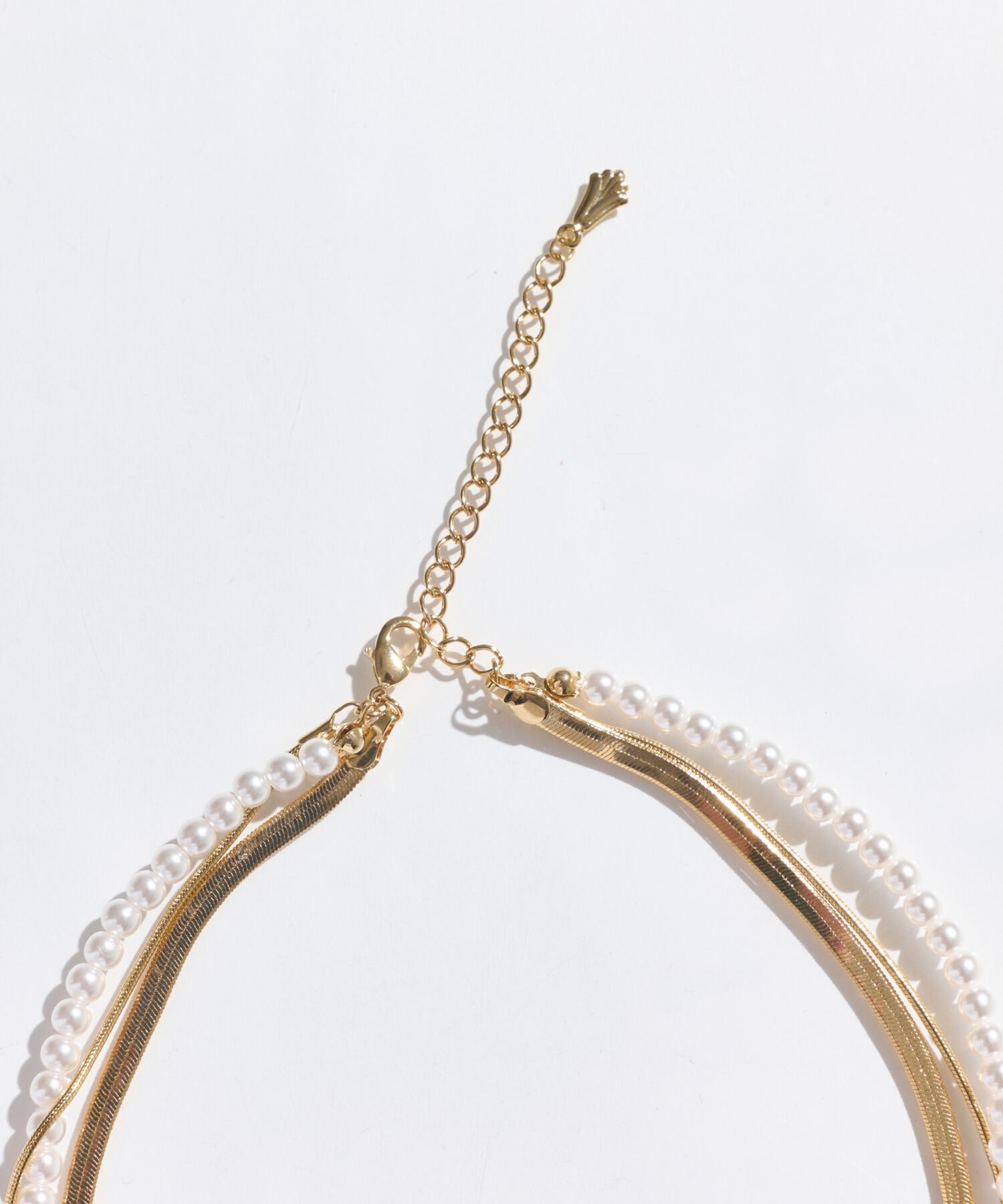 Phoebe「パールミックスチェーン3連ネックレス」|ネックレス|