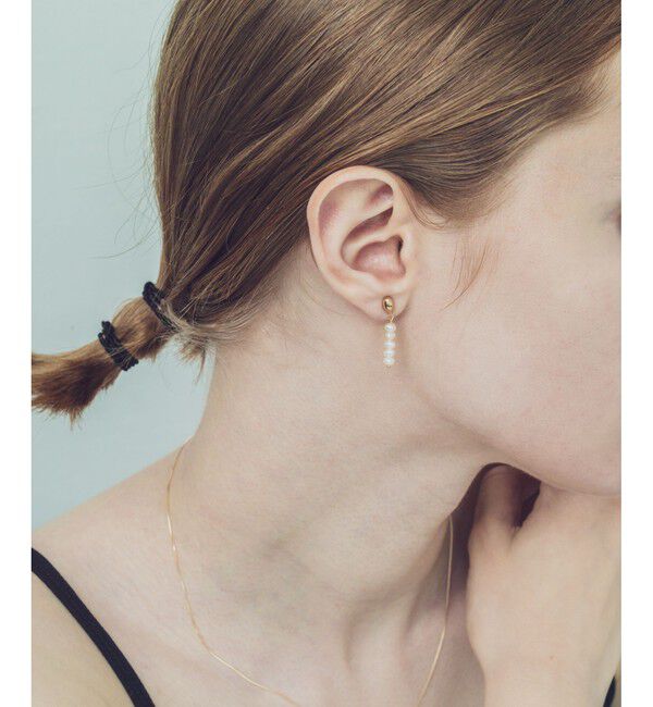 ete「パール ストレートライン ピアス」|ピアス|