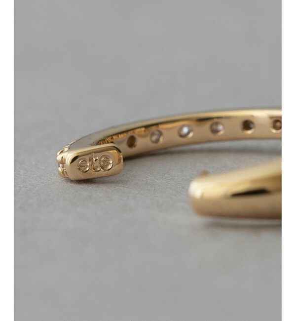 ete「K10YG ダイヤモンド ハグカフ リバーシブル」|イヤーカフ|