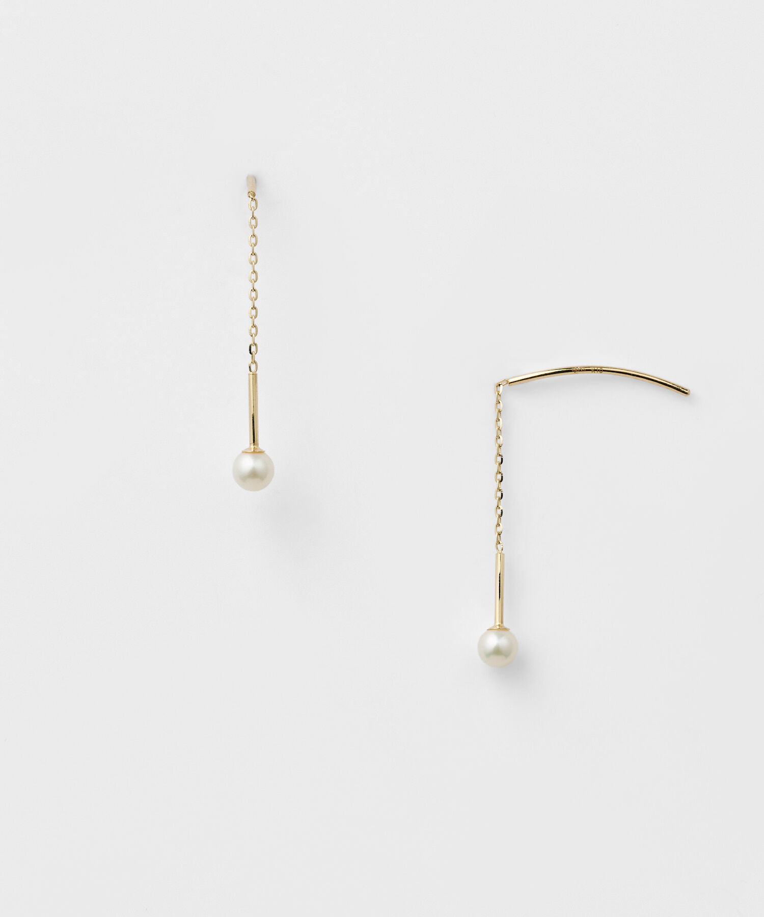  「K10パールロングピアス」|ピアス|