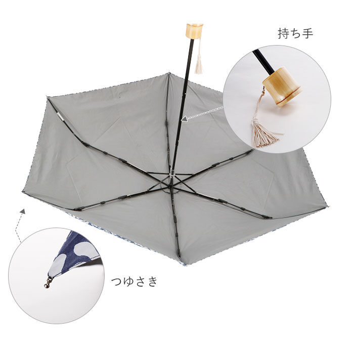 BACKYARD FAMILY「折りたたみ傘 レディース かわいい 通販 晴雨兼用 おしゃれ 50cm 6本骨 円形手元」|傘|