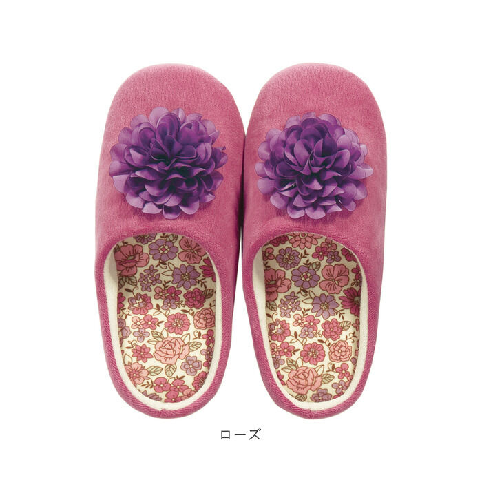 BACKYARD FAMILY「ルームシューズ レディース かわいい 通販 花柄 ウォッシャブル  洗える 低反発ウレタン」|ルームシューズ|