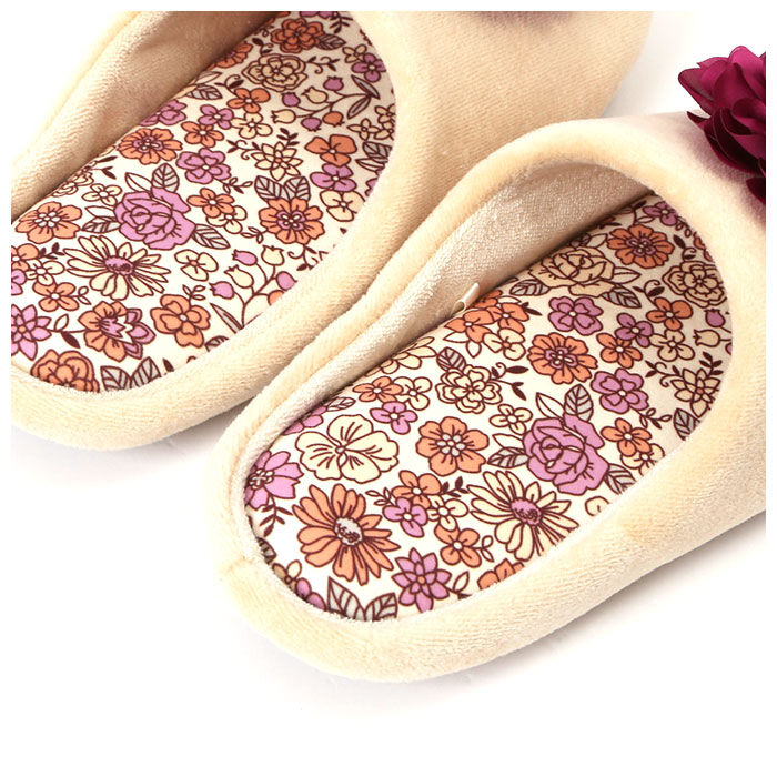 BACKYARD FAMILY「ルームシューズ レディース かわいい 通販 花柄 ウォッシャブル  洗える 低反発ウレタン」|ルームシューズ|