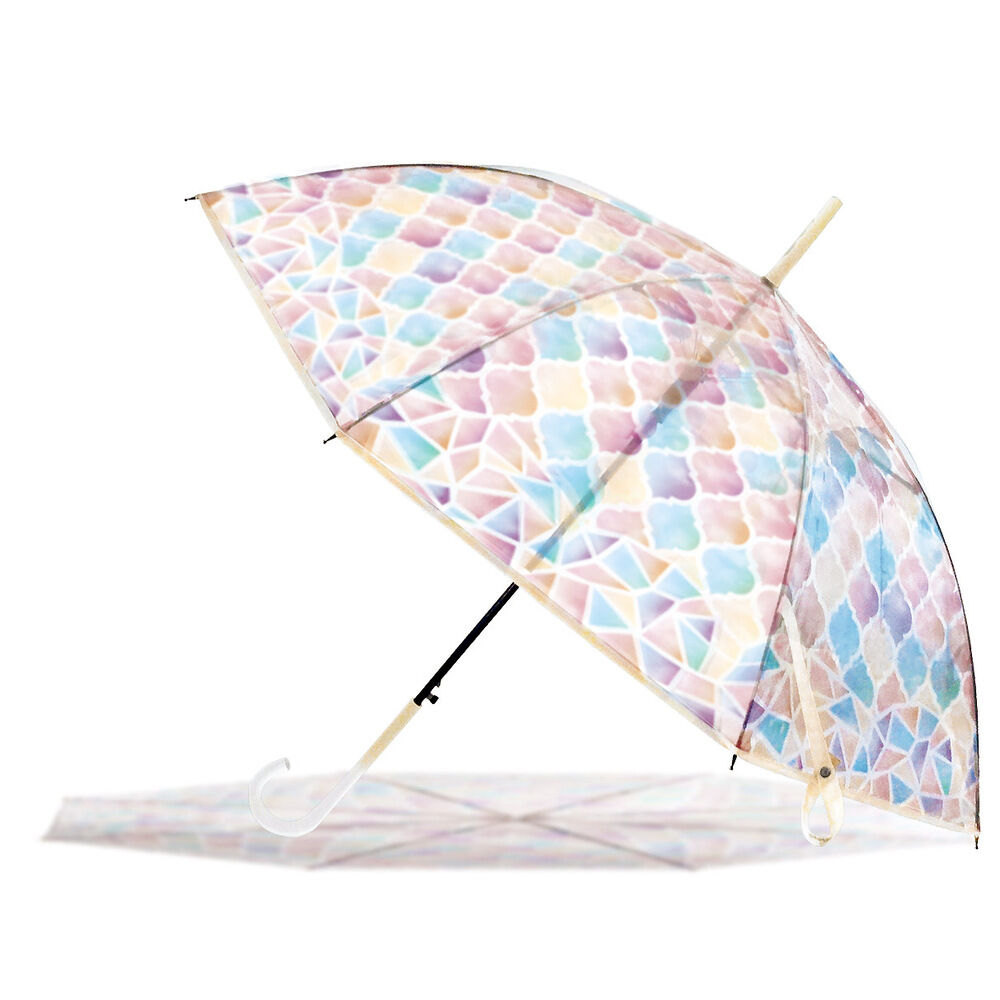 BACKYARD FAMILY「傘 レディース ジャンプ 通販 ビニール傘 ジャンプ式 おしゃれ アンシャンテ ステンドグラス傘」|傘|ピンク1