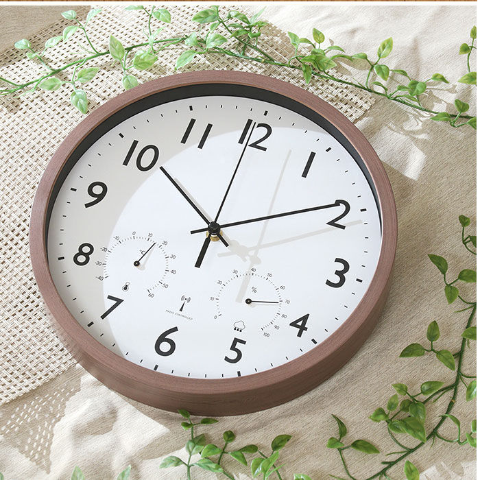 BACKYARD FAMILY「壁掛け 時計 電波 温度 湿度 おしゃれ 通販 温湿度計付き電波時計 ウォールクロック 電波時計」|クロック・置時計|