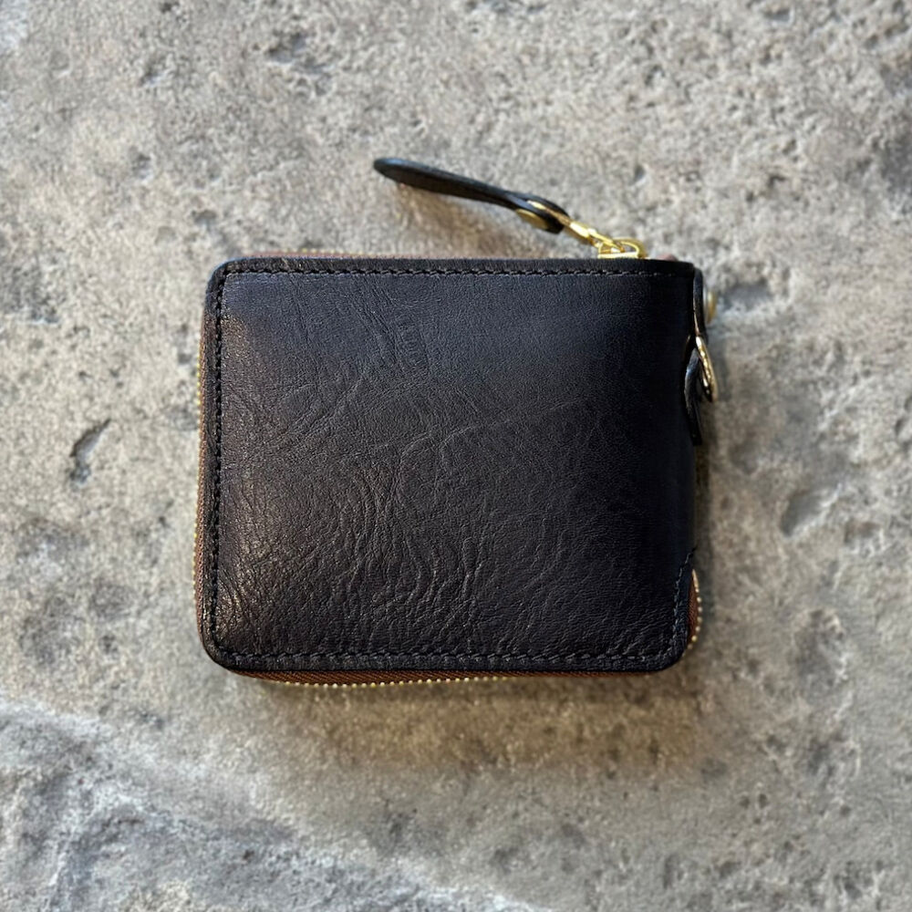 BACKYARD FAMILY「本革 二つ折り財布 メンズ 通販 日本製 ラウンドファスナー 財布 さいふ お札入れ 小銭入れ」|財布|ブラック1