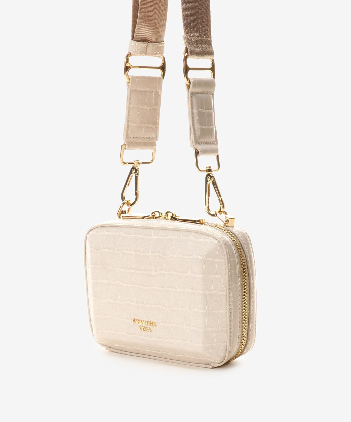Samantha Vega「クロコ調ナノスクエアストーンショルダーバッグ」|ショルダー・メッセンジャー|