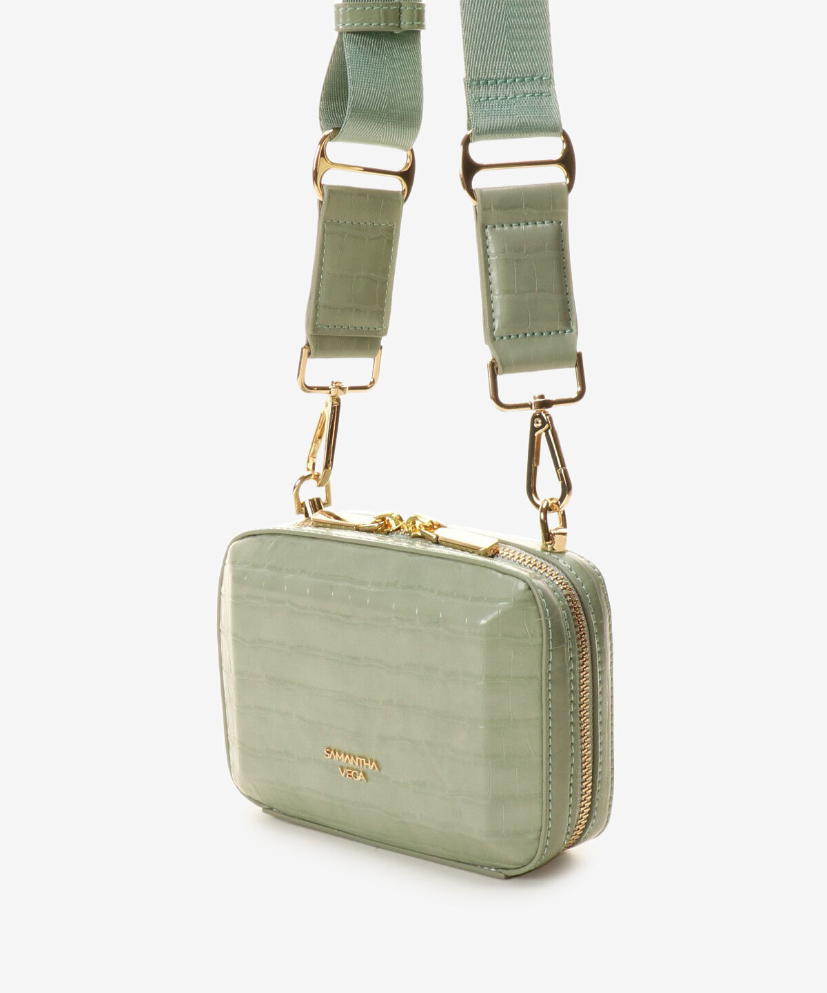 Samantha Vega「クロコ調ナノスクエアストーンショルダーバッグ」|ショルダー・メッセンジャー|