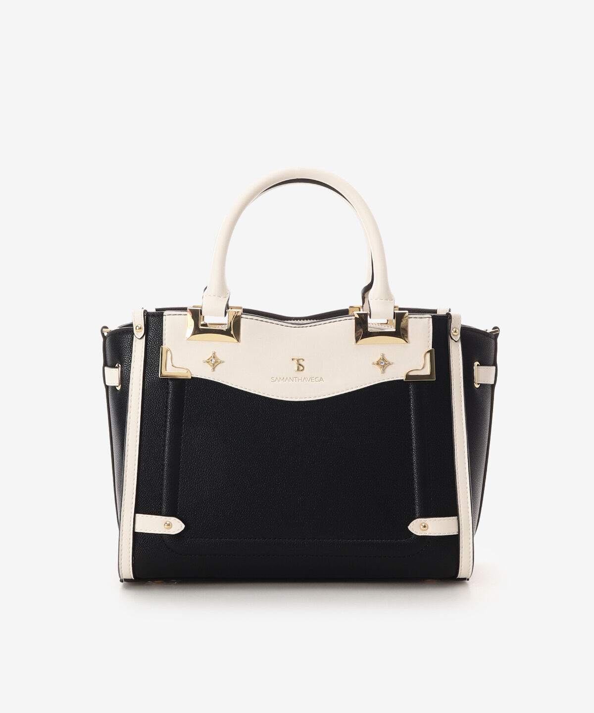 Samantha Vega「サイドダイヤカットハンドバッグ」|ハンドバッグ|ブラック