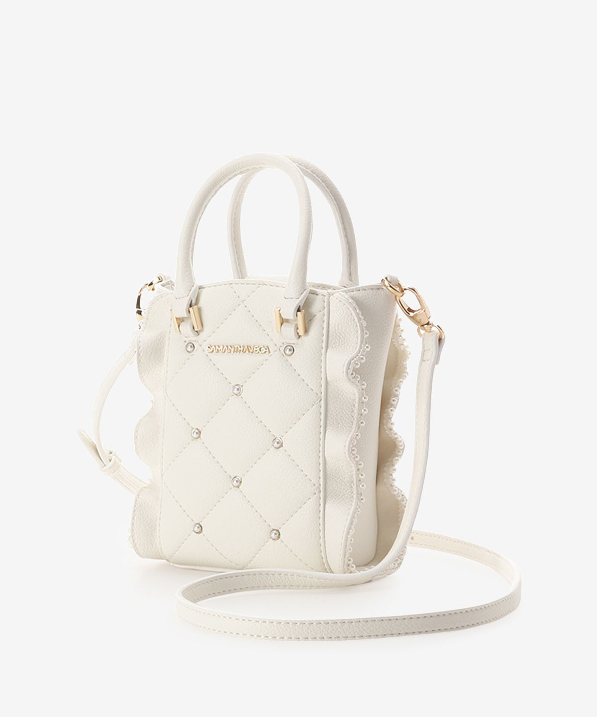 Samantha Vega「キルティングパールフラッタースマホショルダー」|ショルダー・メッセンジャー|