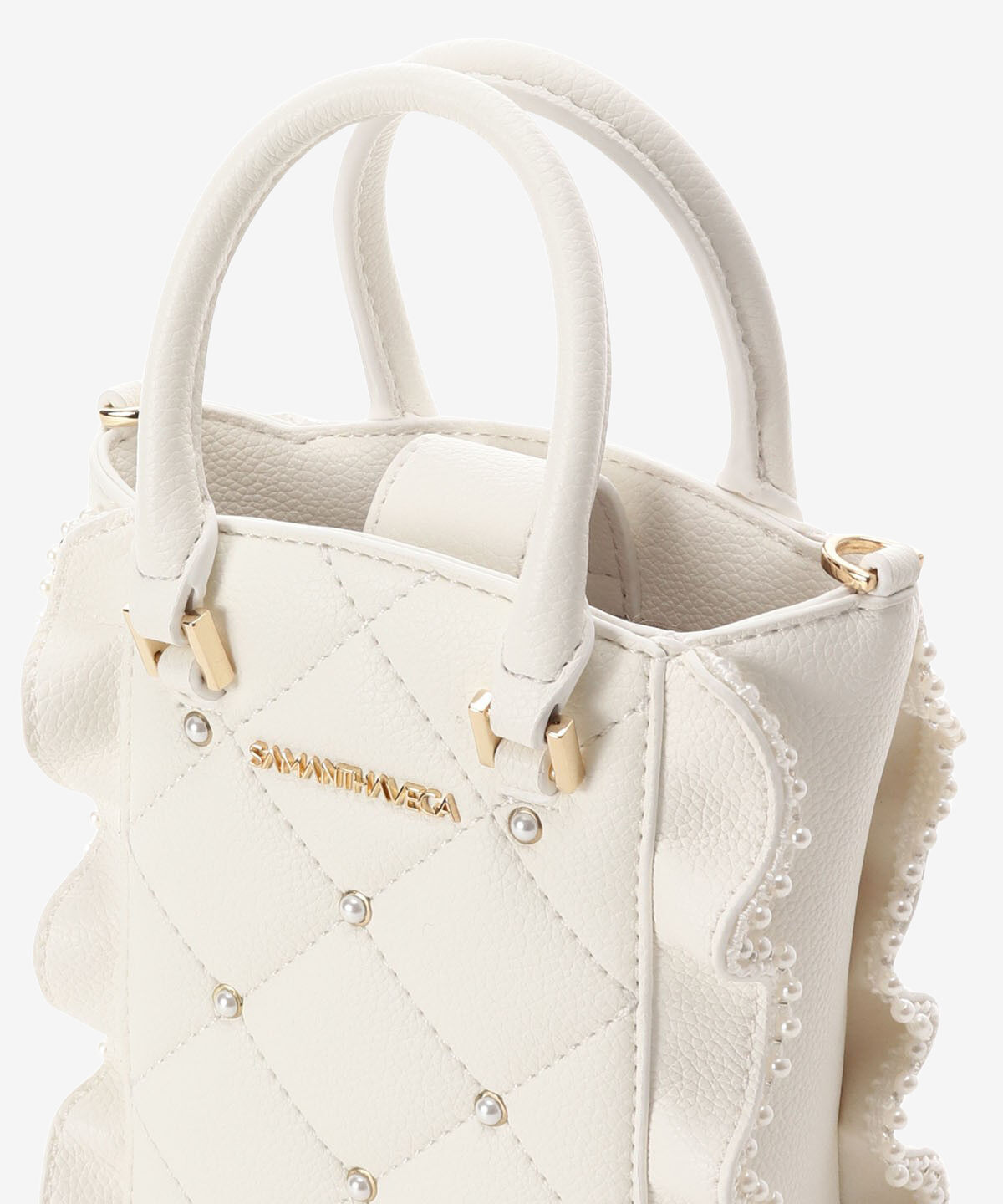 Samantha Vega「キルティングパールフラッタースマホショルダー」|ショルダー・メッセンジャー|