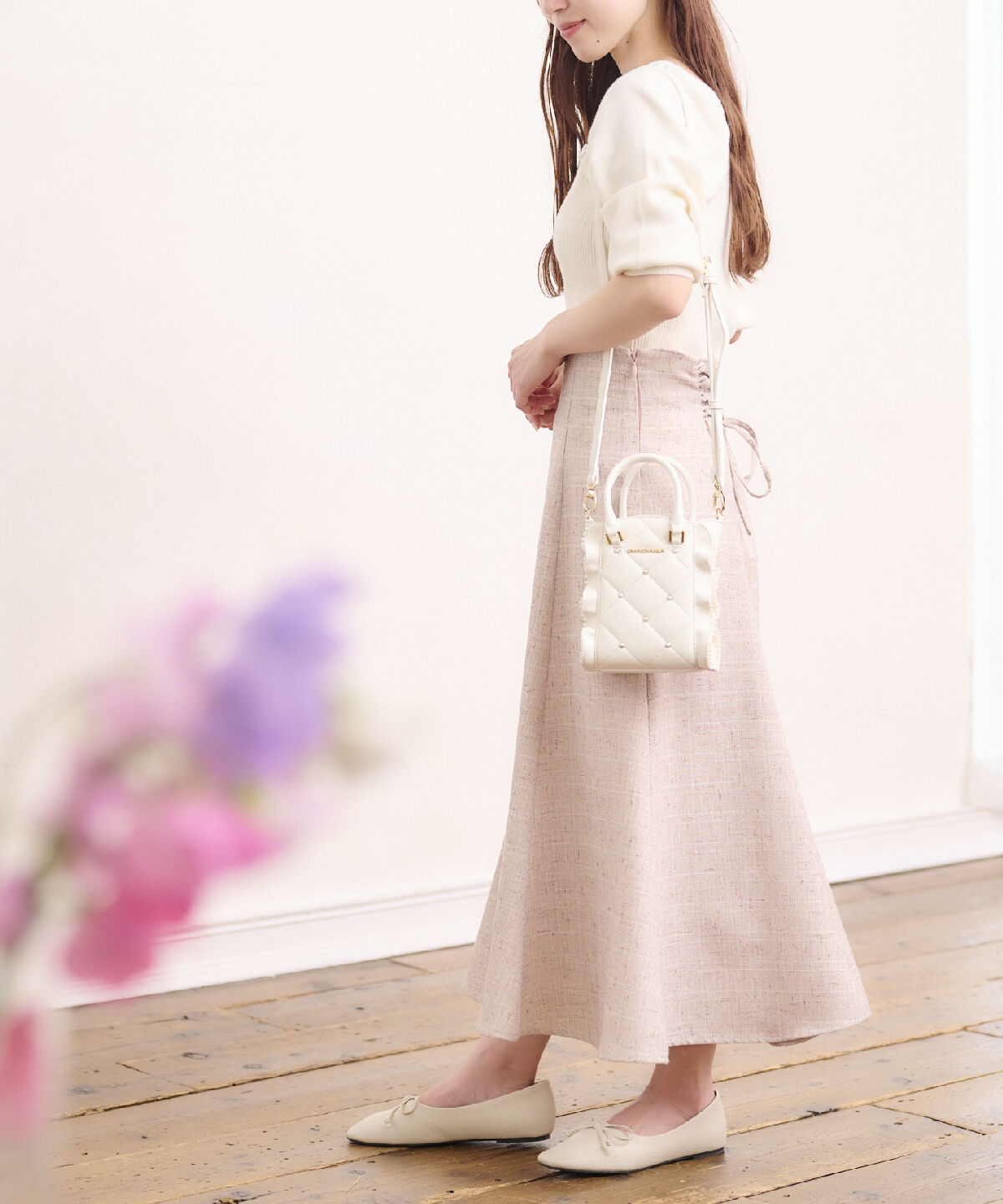 Samantha Vega「キルティングパールフラッタースマホショルダー」|ショルダー・メッセンジャー|