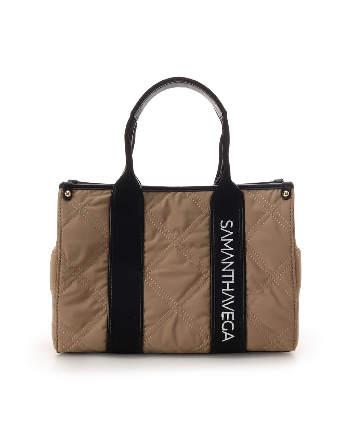 Samantha Vega「ロゴテープキルティングハンドバッグ（小）」|ハンドバッグ|ベージュ
