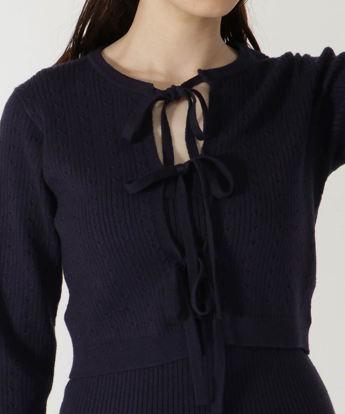 REDYAZEL「リボンカーディガン＆ミニ丈ワンピースセット」|ワンピース|