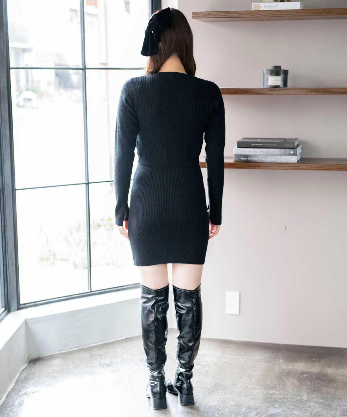 REDYAZEL「リボンカーディガン＆ミニ丈ワンピースセット」|ワンピース|