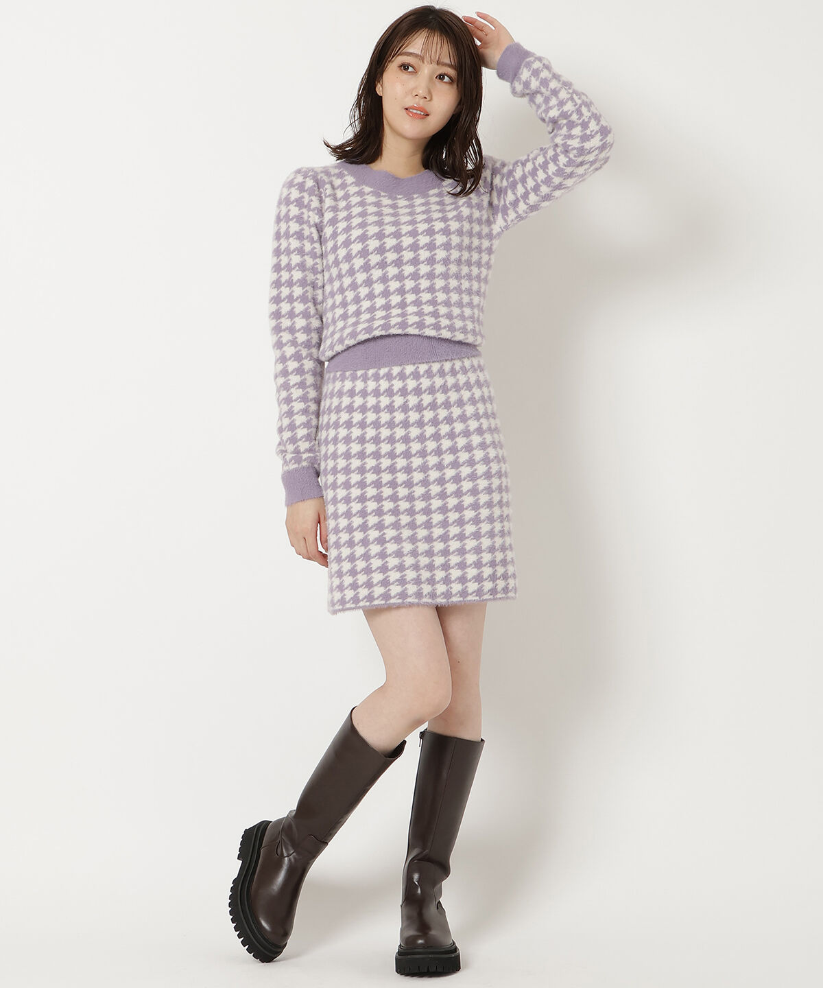 REDYAZEL「千鳥シャギースカート」|タイト|