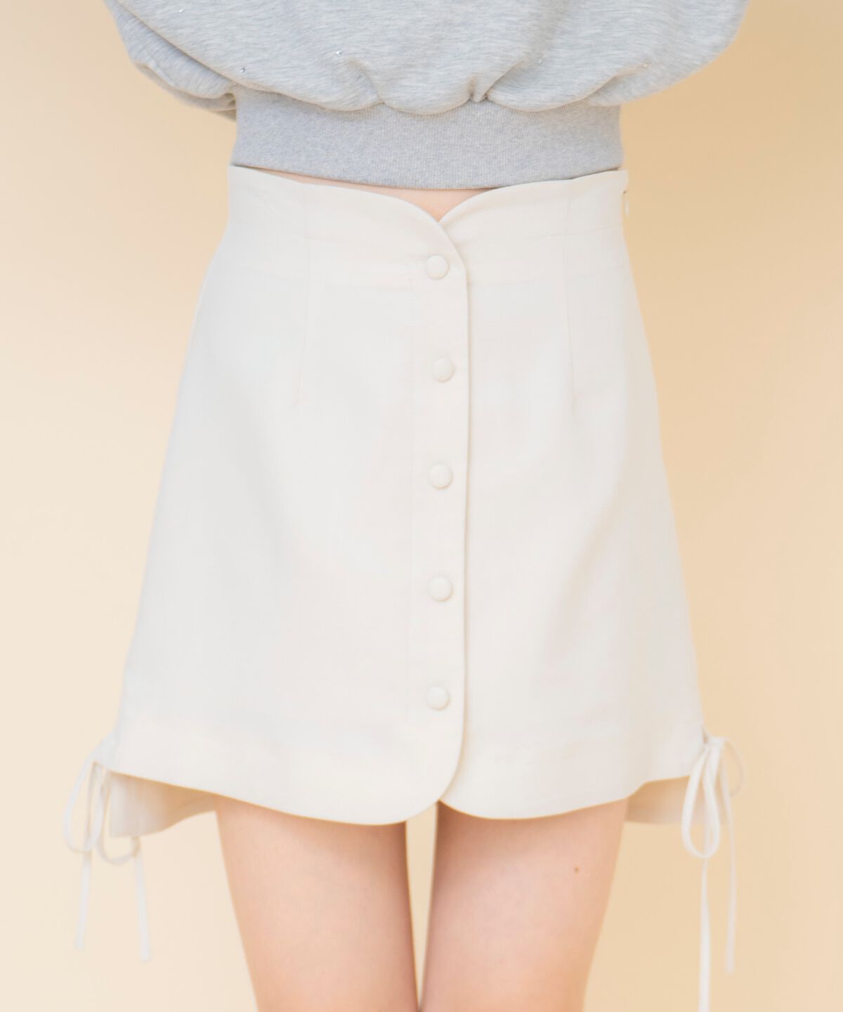 REDYAZEL「フロントボタンミニスカート」|台形|