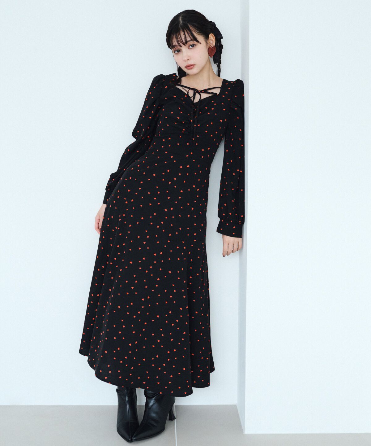 REDYAZEL「ランダムハートプリントワンピース」|ワンピース|