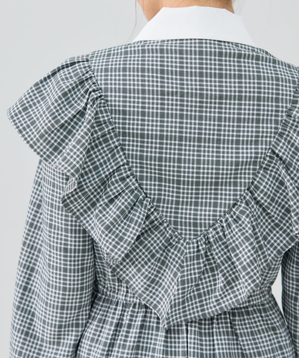 REDYAZEL「チェックフロントジップフリルミニシャツワンピース」|ワンピース|