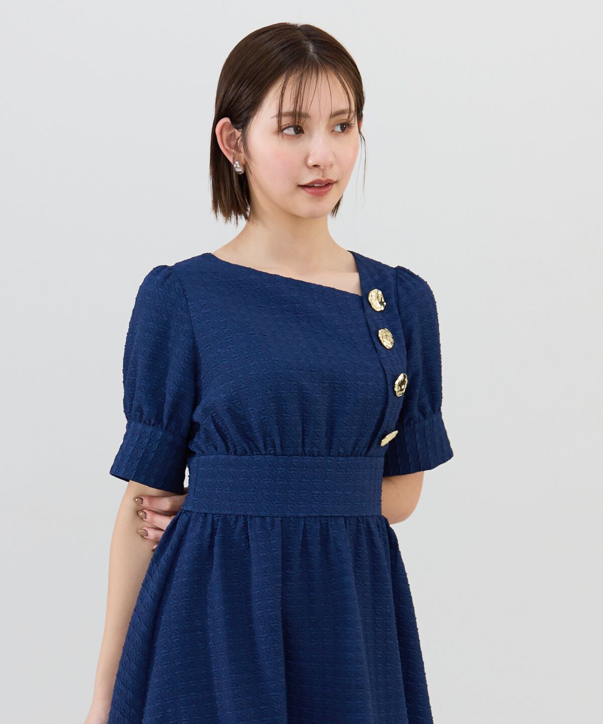 REDYAZEL「ニュアンスボタンジャガードワンピース」|ワンピース|