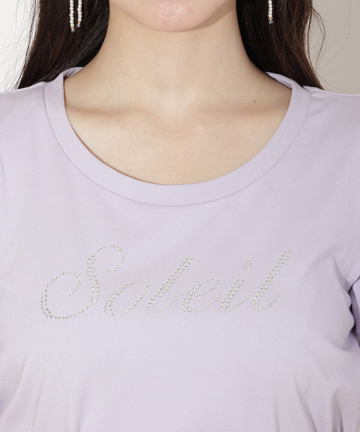 WILLSELECTION「タックスリーブラインストーンロゴTシャツ」|Tシャツ・カットソー|