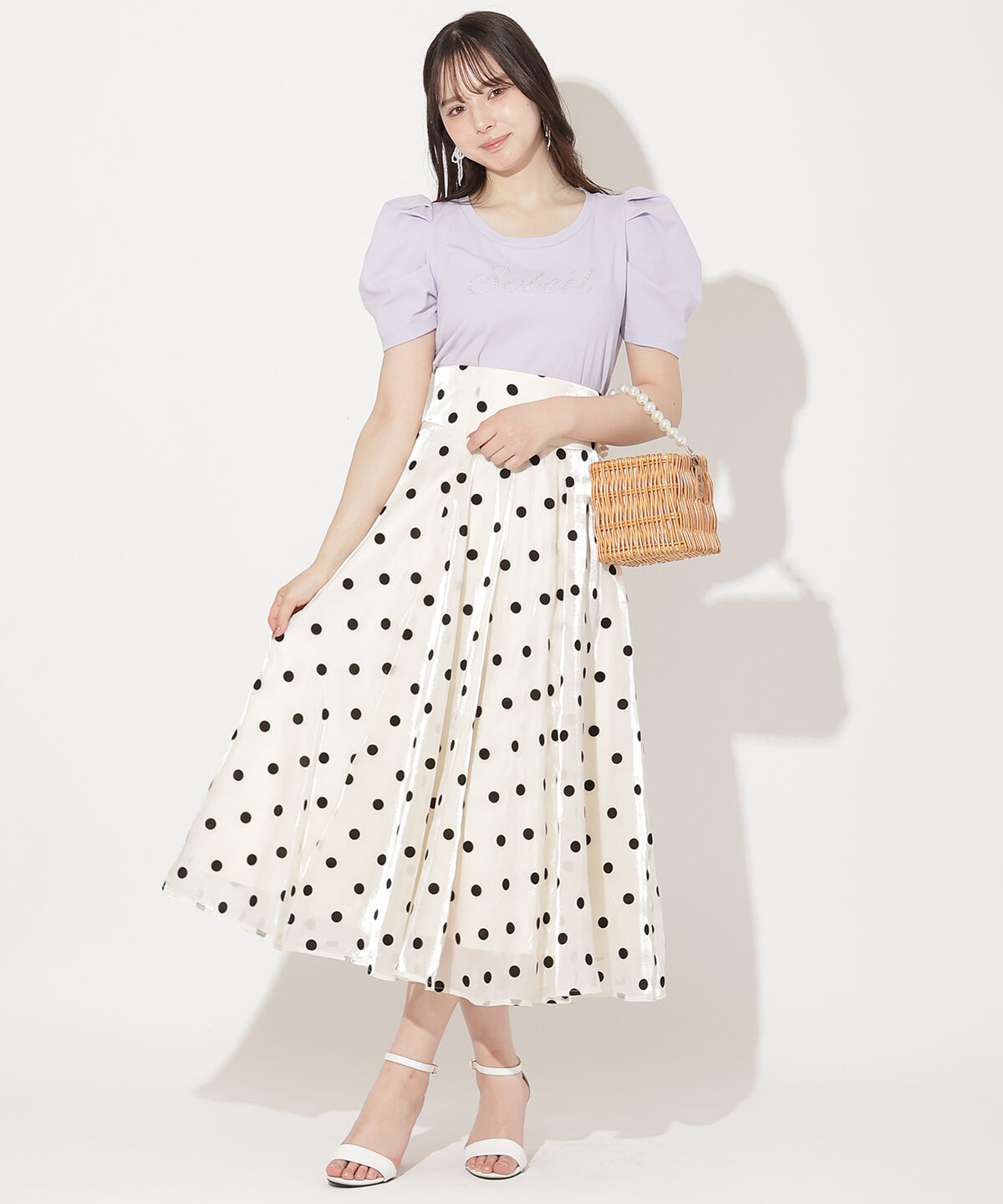 WILLSELECTION「タックスリーブラインストーンロゴTシャツ」|Tシャツ・カットソー|