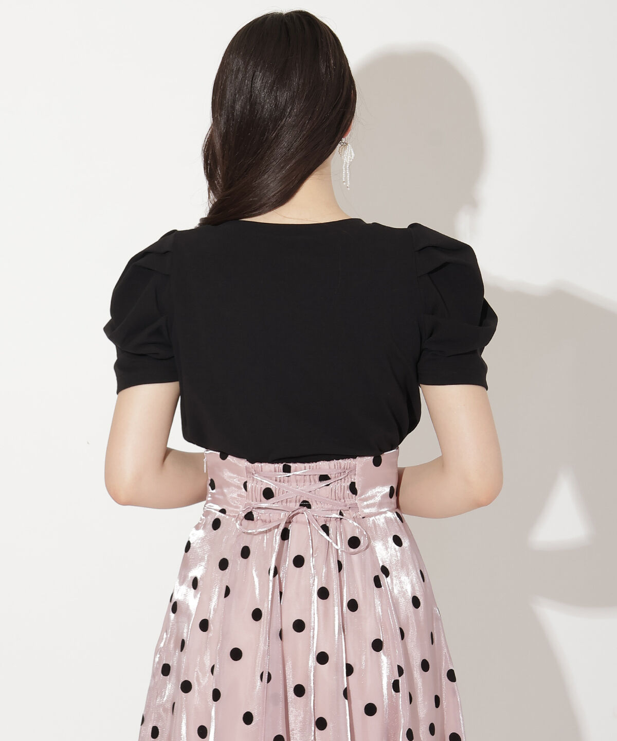 WILLSELECTION「タックスリーブラインストーンロゴTシャツ」|Tシャツ・カットソー|