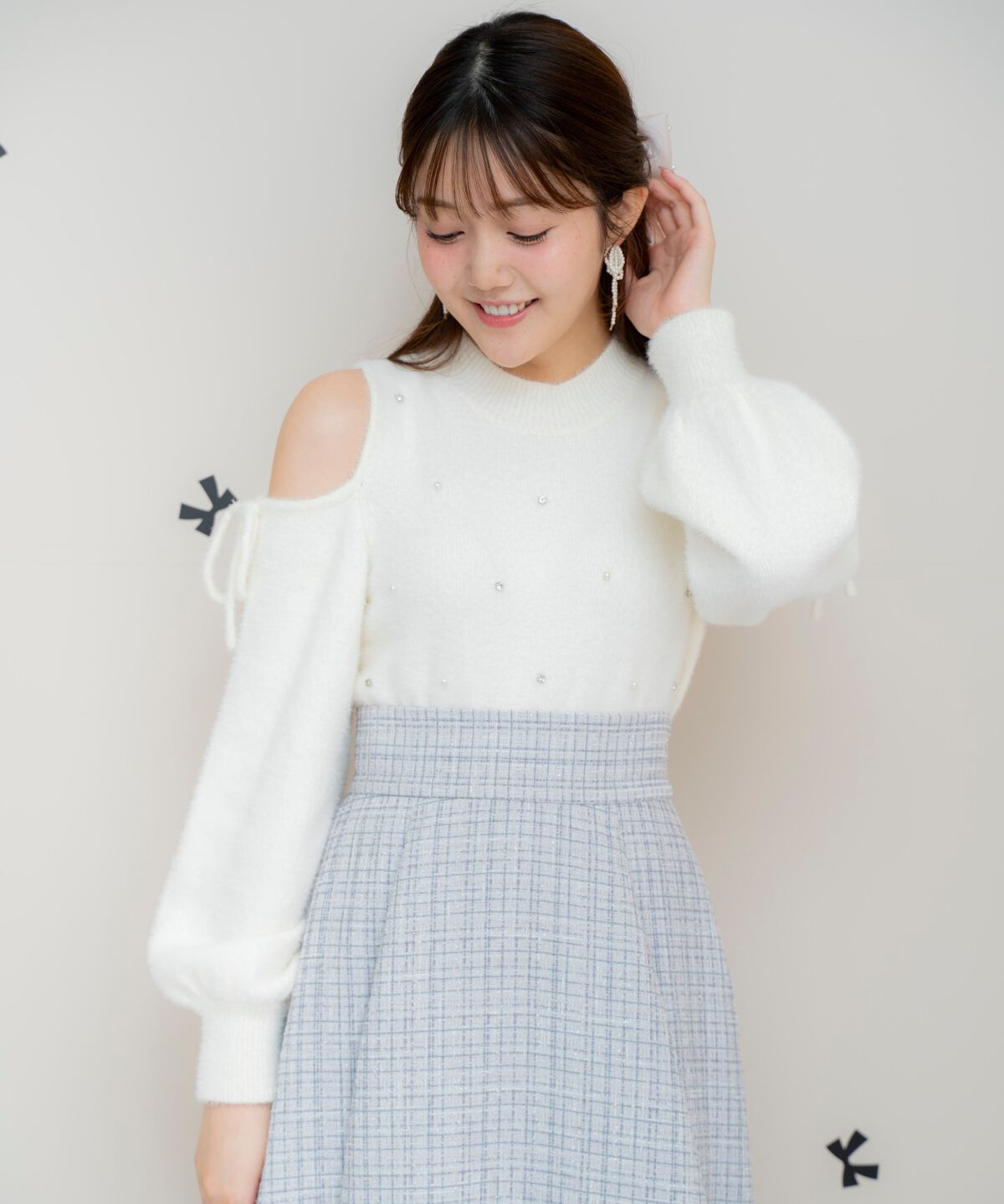 WILLSELECTION「オープンショルダーフェザーニット」|ニット・セーター|