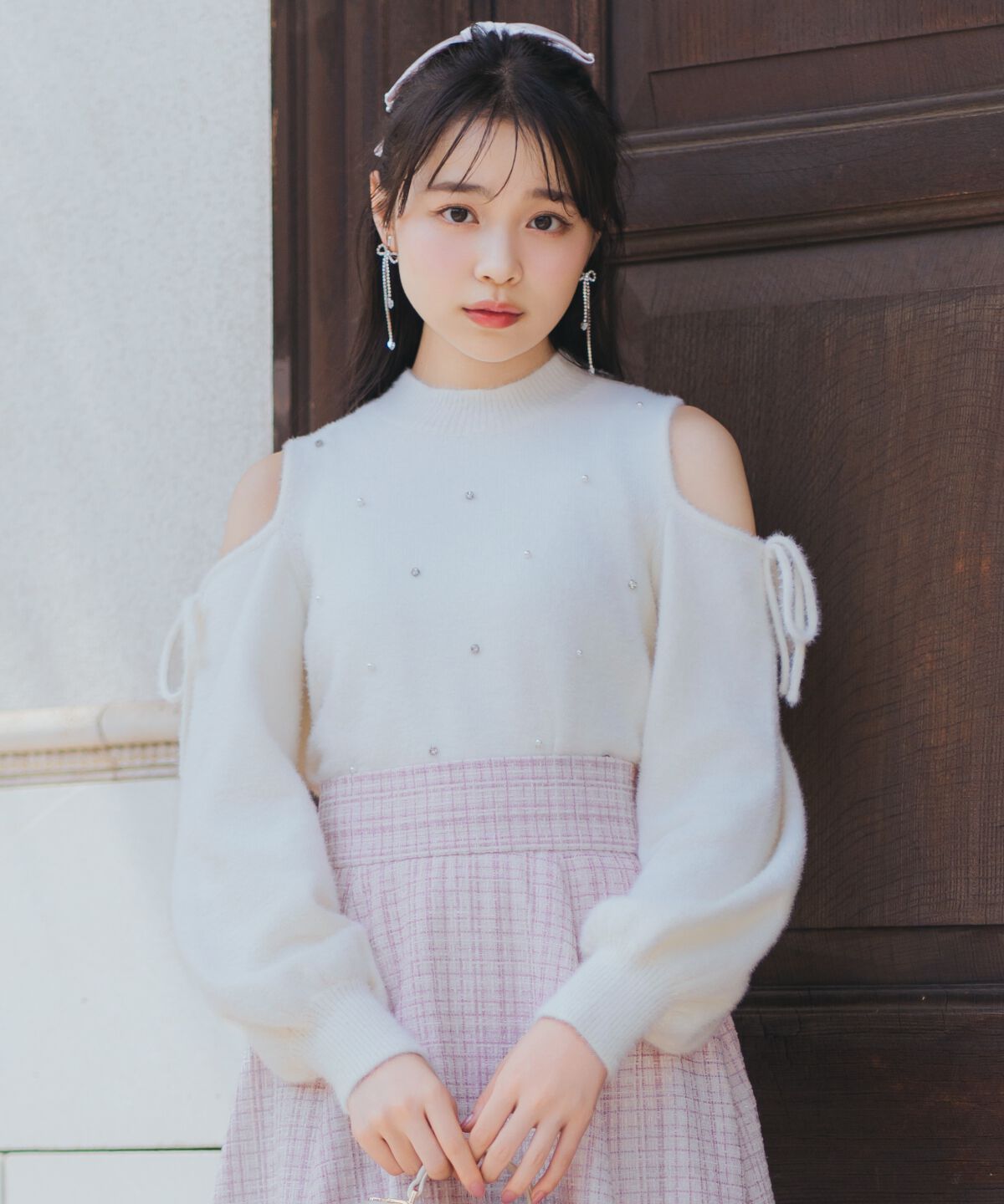 WILLSELECTION「オープンショルダーフェザーニット」|ニット・セーター|