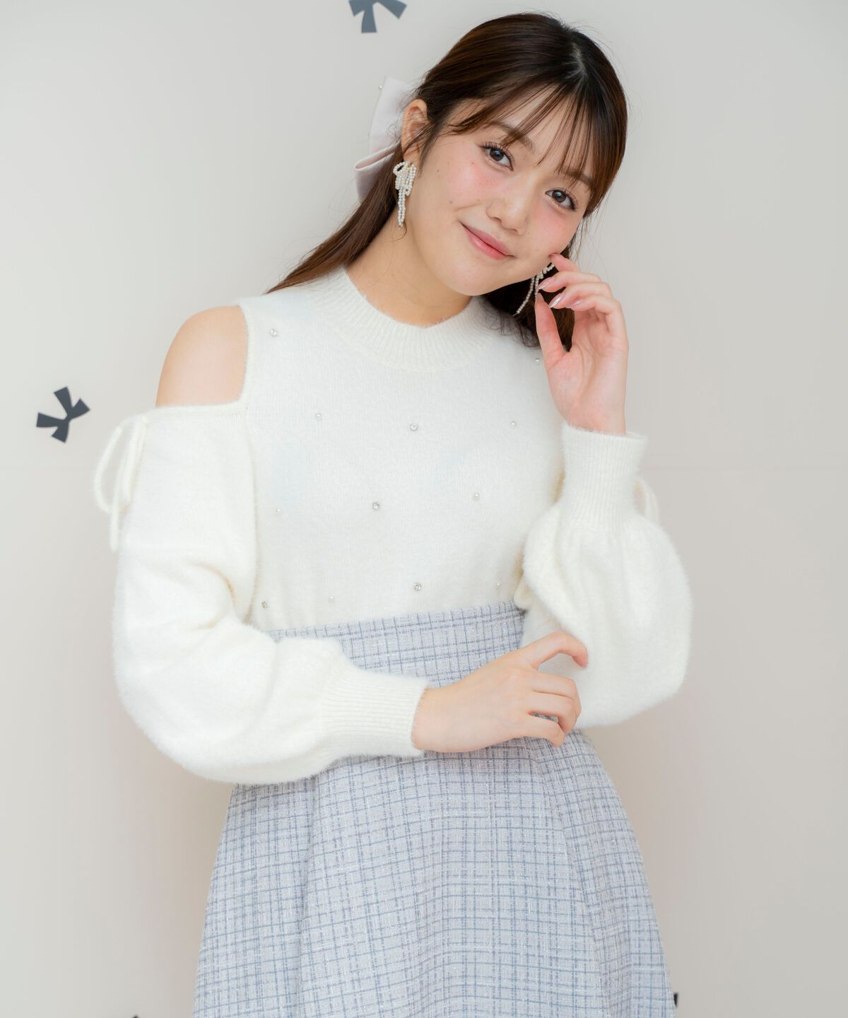 WILLSELECTION「オープンショルダーフェザーニット」|ニット・セーター|