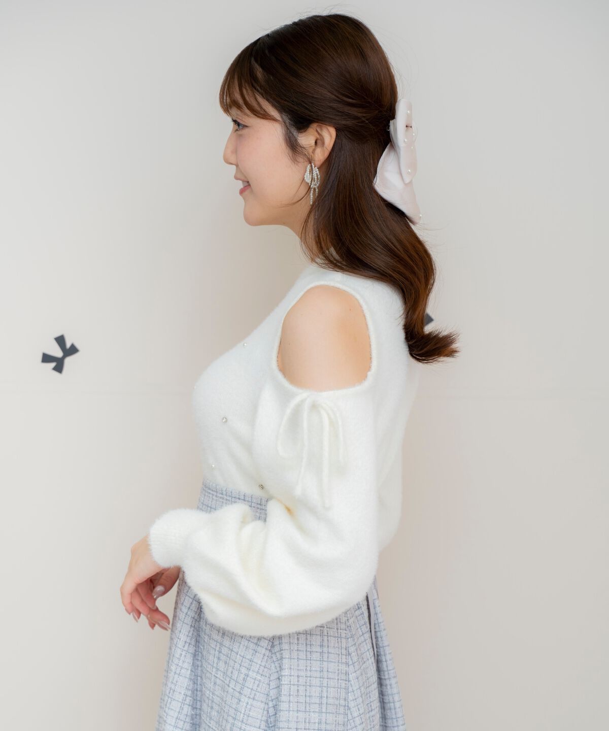 WILLSELECTION「オープンショルダーフェザーニット」|ニット・セーター|