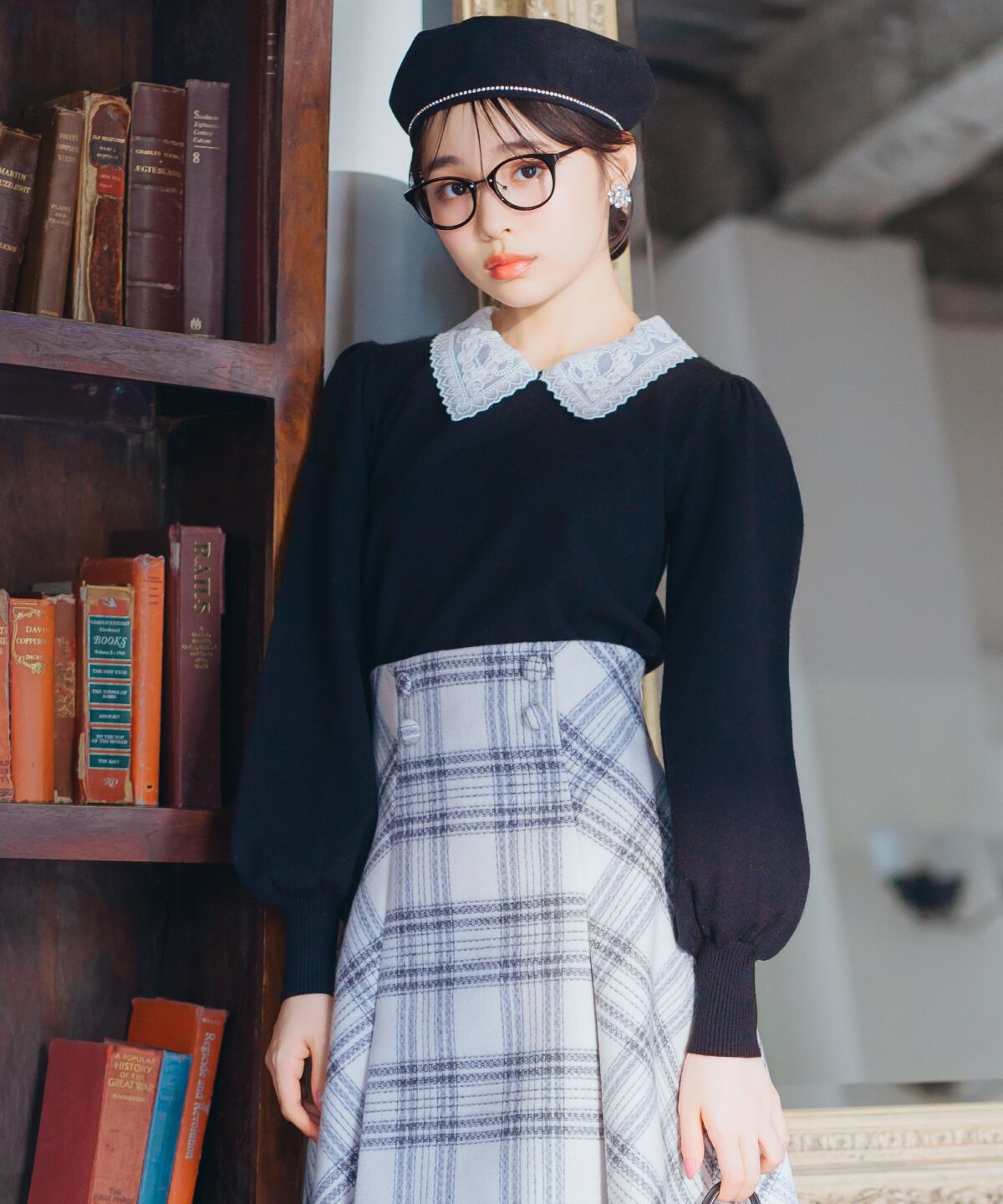 WILLSELECTION「ボリュームスリーブレースカラープルオーバー」|ニット・セーター|