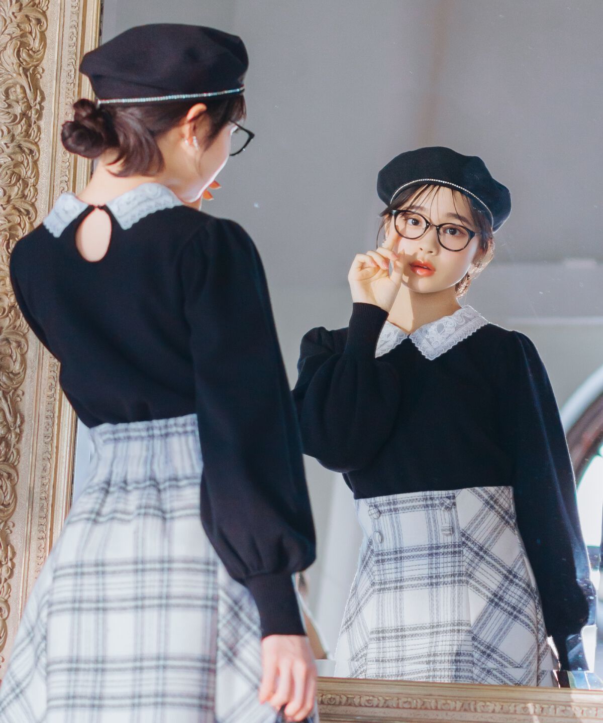 WILLSELECTION「ボリュームスリーブレースカラープルオーバー」|ニット・セーター|