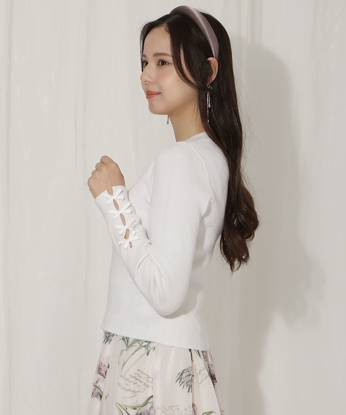 WILLSELECTION「袖リボンボトルネックニット」|ニット・セーター|