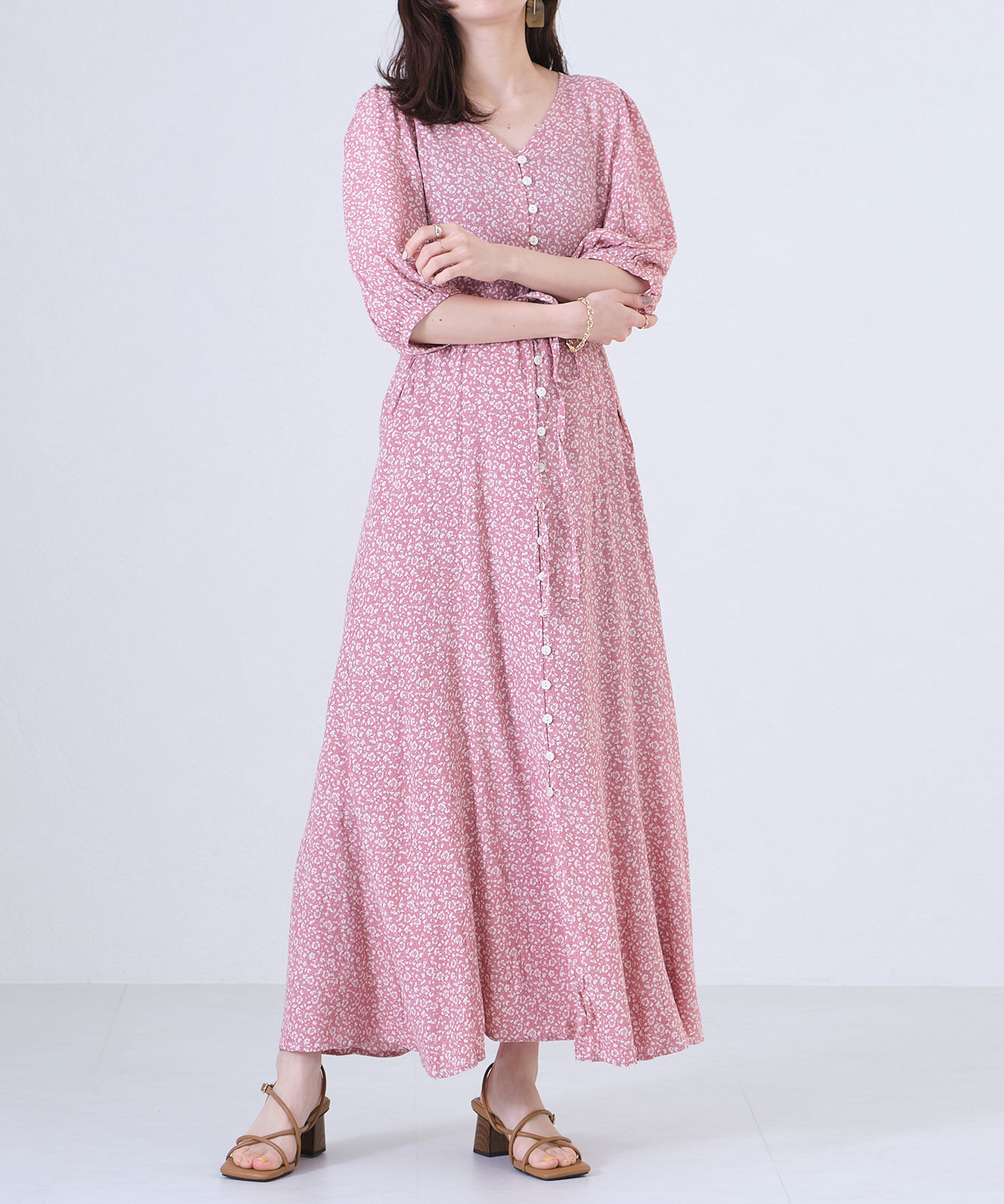 ORiental TRaffic「【アウトレット価格】チューブストラップウッドヒールサンダル/21216 トレンド 人気 ヒール7cm」|サンダル|